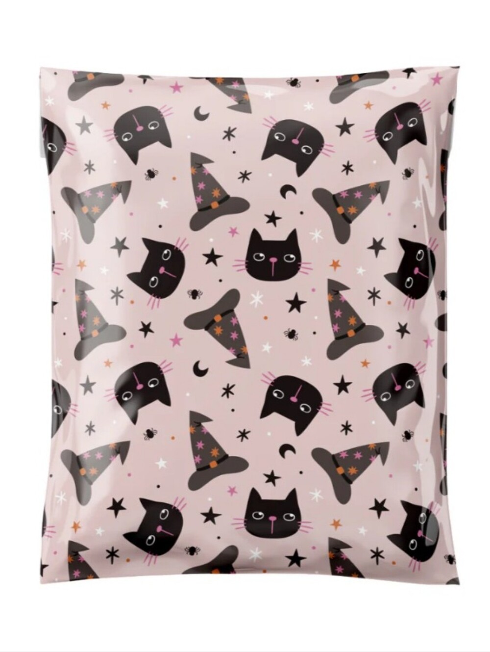 PolyMailers 10" By 13" Witchy Kitties Pink Background Halloween Polymailers 10ct - Picture 6 of 6